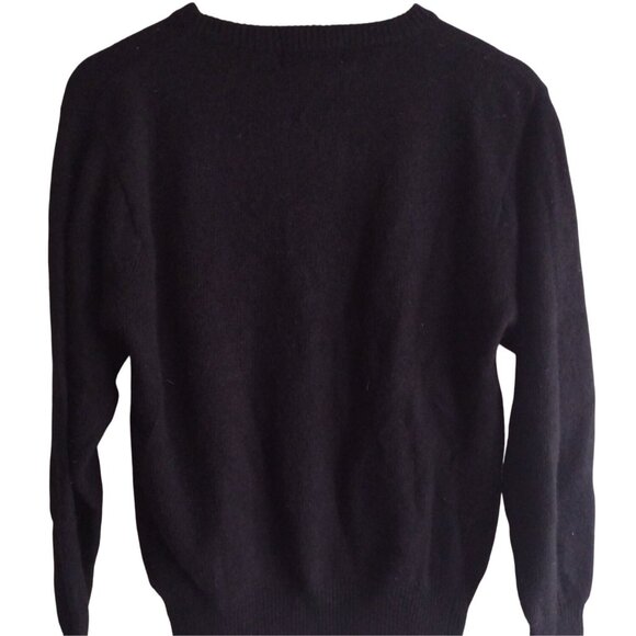 Vintage Embellished Wool Sweater M Hasting Smith Black Jeweled Crewneck Pullover - Picture 6 of 7